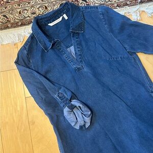 Soft Surroundings Chambray Denim Shift Dress